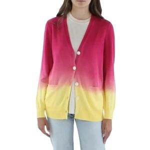 Lauren Ralph Lauren Dip Dyed Knit Cardigan Long Sleeve V- Neck XL